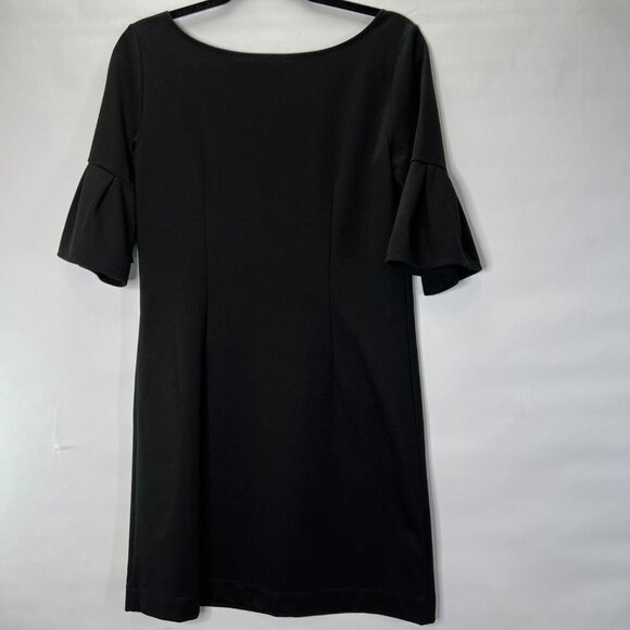 𝅺LOFT Midi Dress Black Flare Sleeve 6 - Picture 4 of 9